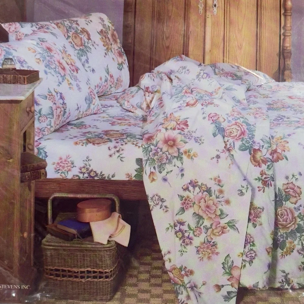 NEW Vtg Lady Pepperell Sheet‎ Set Victoria's Garden Floral Sheets Full 4pc NIP